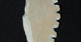 Lámina de sílex retocada procedente de Castellón Alto (Museo Arqueológico y Entnológico de Granada)